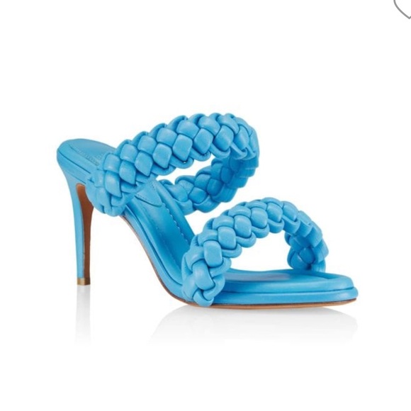 ALEXANDRE BIRMAN Francis Braided Leather Mules Aquarius Blue Size 9 - Picture 15 of 15